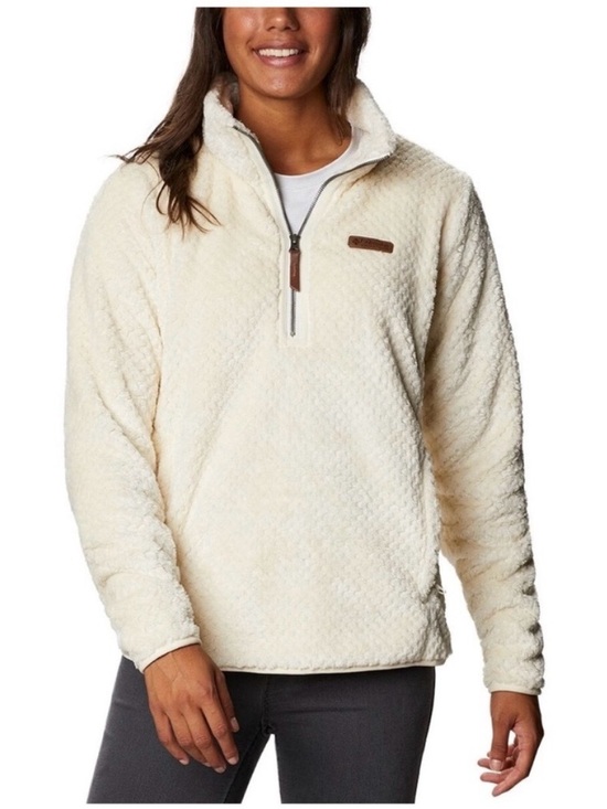 Columbia Tops - Columbia Pire Side Sherpa white 1/4 zip pullover fleece pockets soft